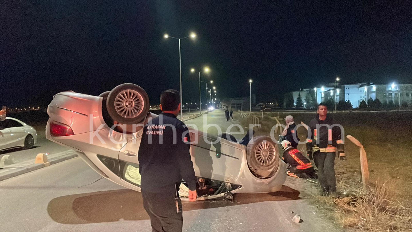 Karamandai Betona Carpan Otomobil Takla Atti 2 Yarali13