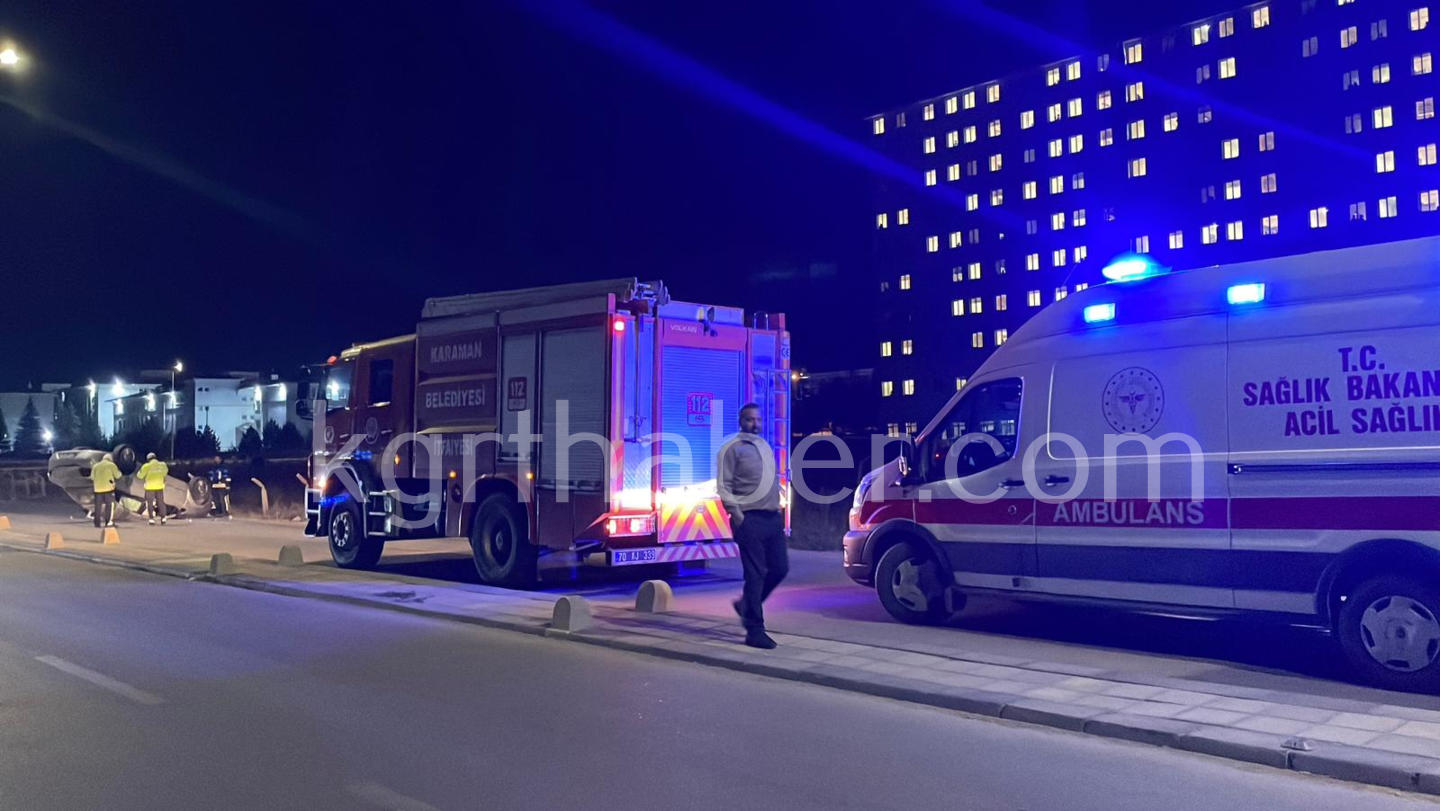 Karamandai Betona Carpan Otomobil Takla Atti 2 Yarali14