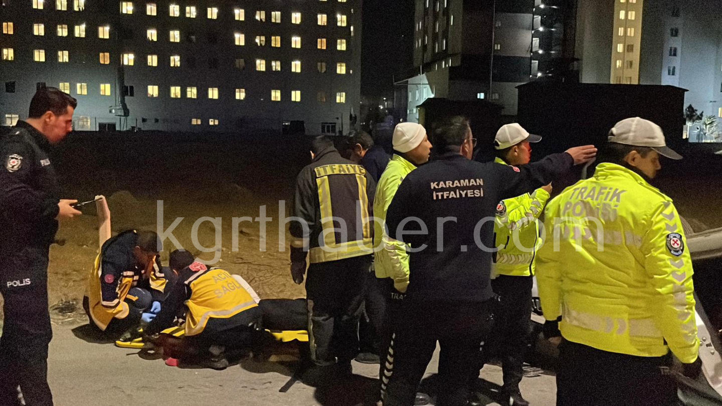 Karamandai Betona Carpan Otomobil Takla Atti 2 Yarali4