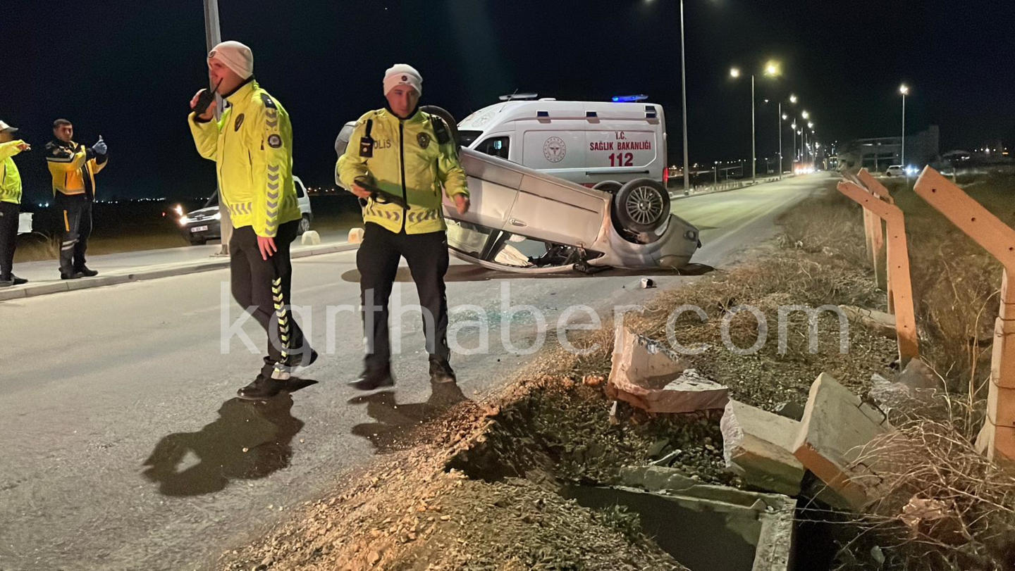 Karamandai Betona Carpan Otomobil Takla Atti 2 Yarali7