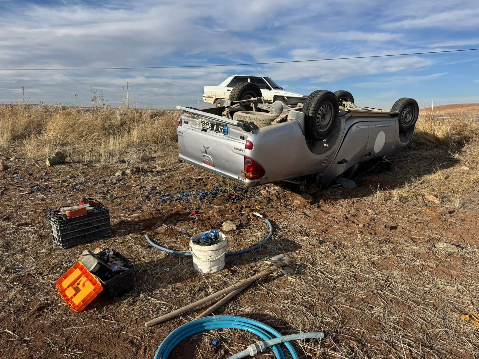 Belediye Araci Takla Atti 3 Personel Yaralandi (2)