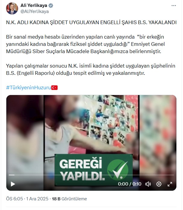 Canli Yayinda Kadina Siddet Uygulayan Sahis Yakalandi1