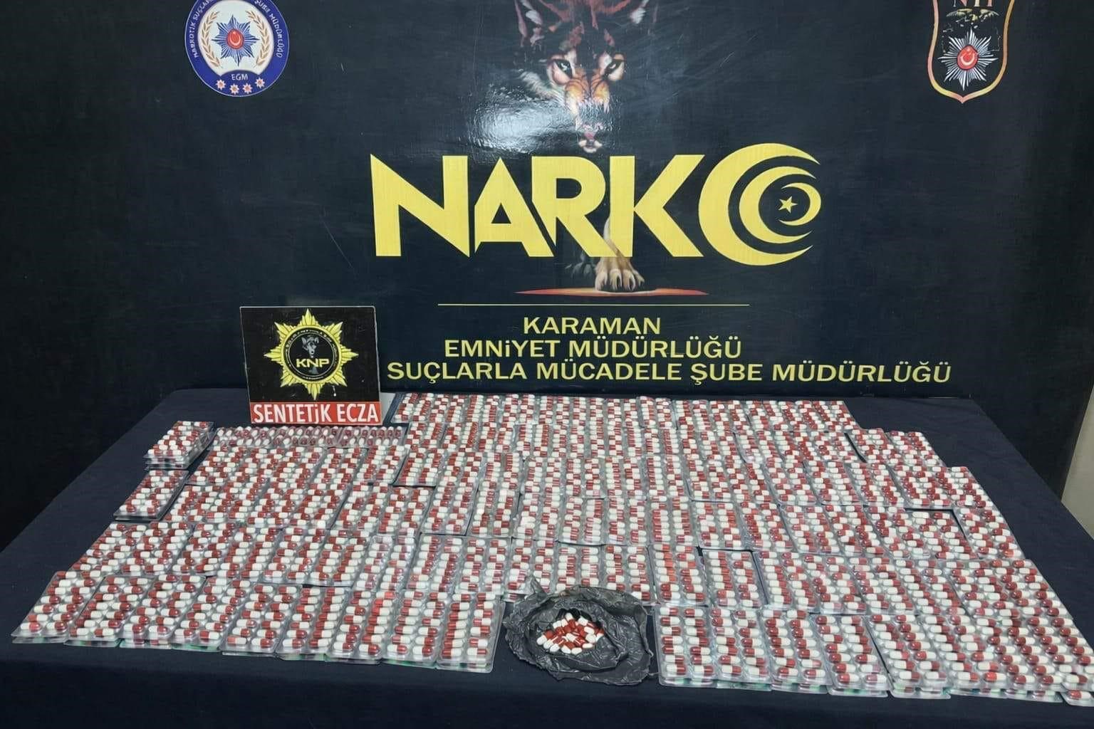 Karamanda 2 Bin 721 Sentetik Hap Ele Gecirildi 4 Kisi Tutuklandi (1)