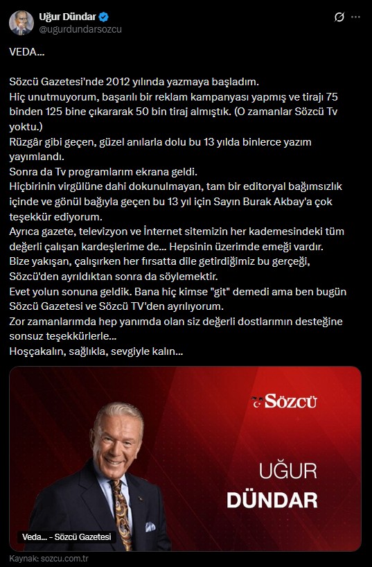 Ugur Dundardan Veda Aciklamasi2