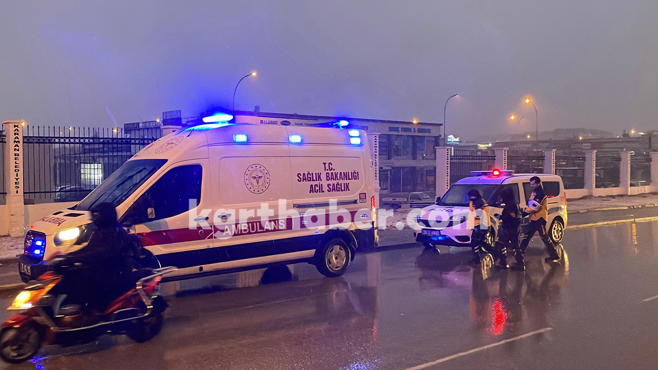 Karamanda Kar Tehlikesi Arac Orta Refuje Cikti11