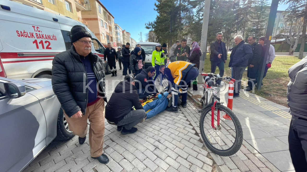 Karamanda Otomobille Carpisan Bisiklet Surucusu Yaralandi5