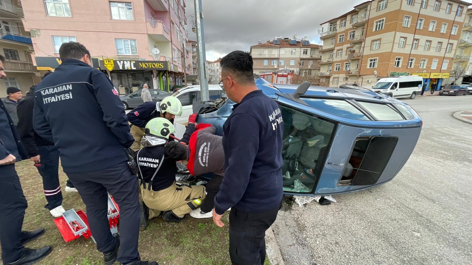 Karamanda Son Dakika Otomobil Takla Atti (2)-1