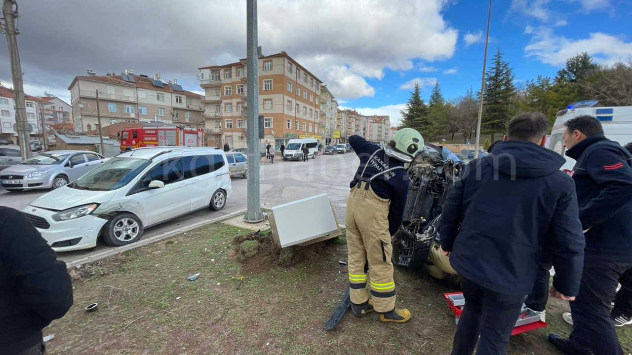 Karamanda Son Dakika Otomobil Takla Atti8