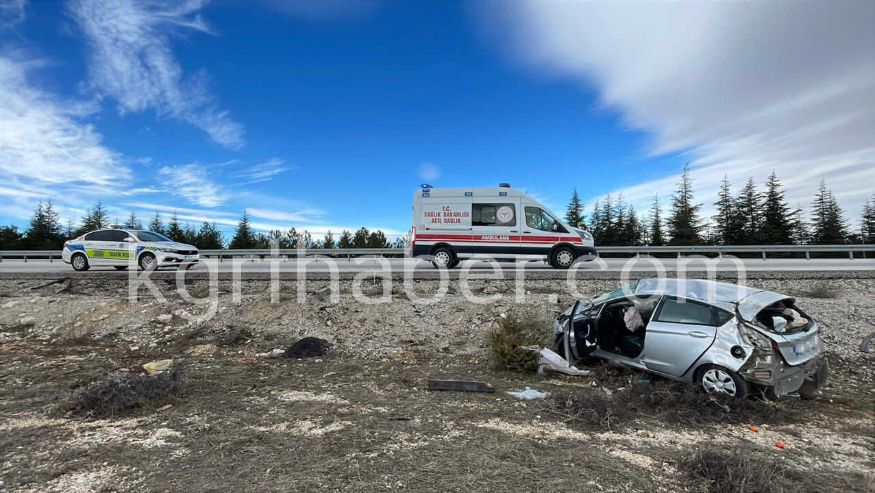 Karaman'da Takla Atan Aracın Sürücüsü Ölümden Döndü 1 Yaralı1
