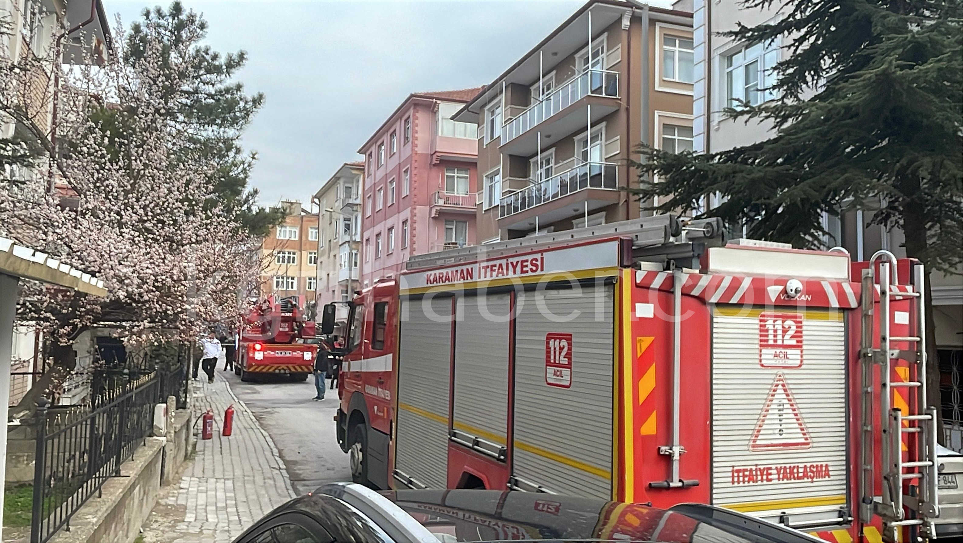 Karamanda Hareketli Dakikalar Kendini Yakmaya Calisan Sahis Ekipleri Alarma Gecirdi8