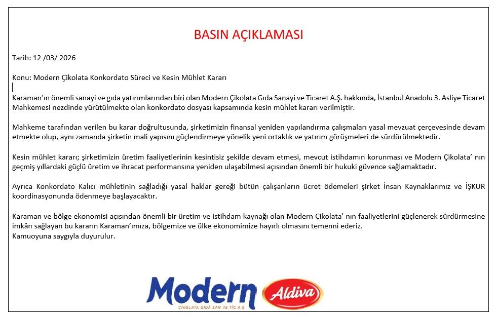 Modern Cikolataya Kesin Muhlet Karari Isci Alacaklari Guvence Altinda1