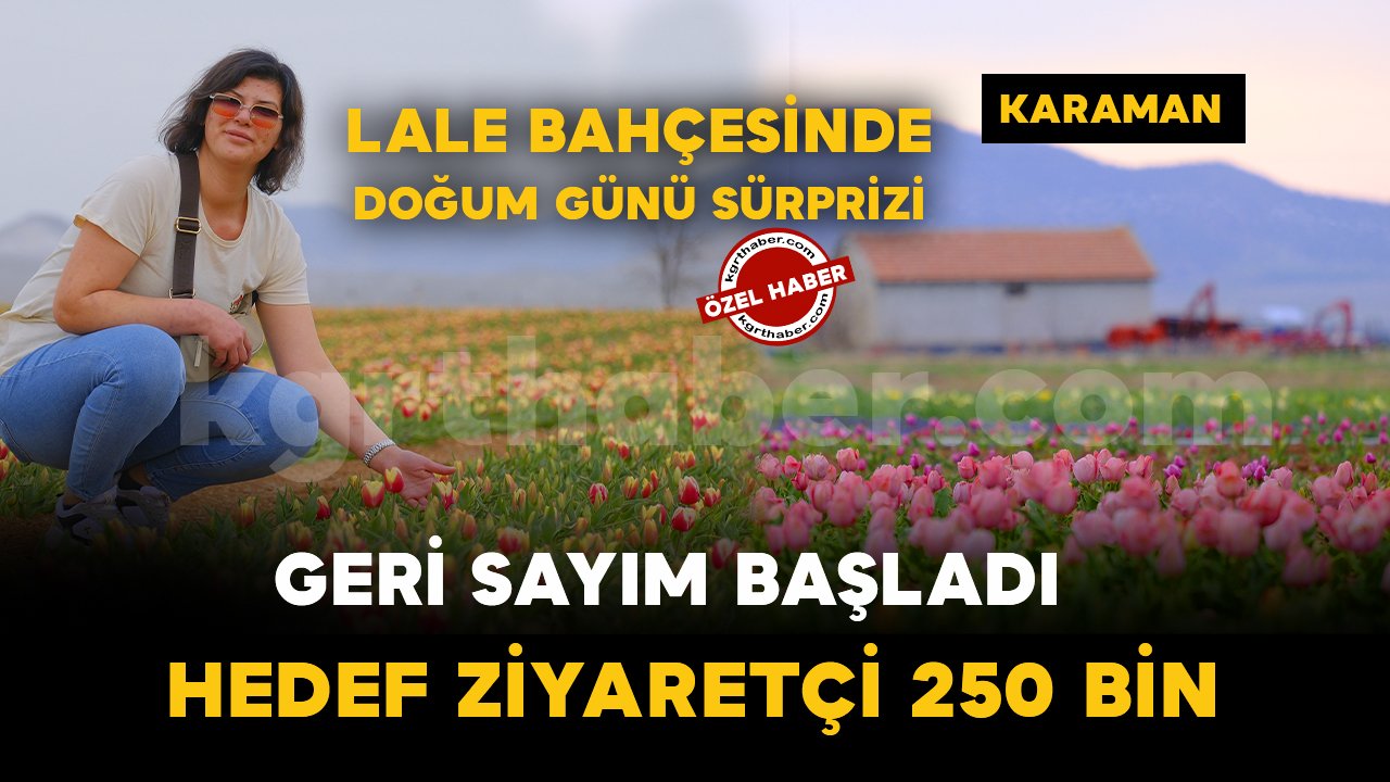 Karaman'da 250 bin ziyaretçi beklenen lale tarlasında doğum günü sürprizi