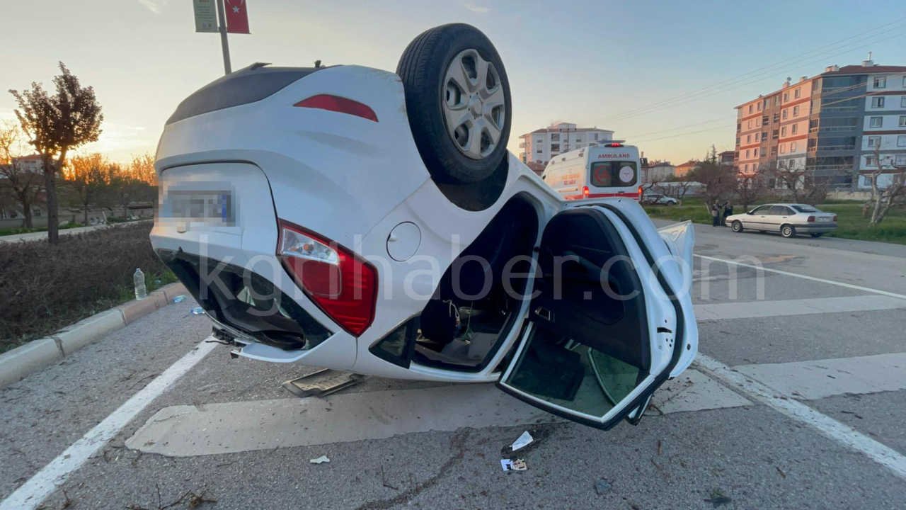 Karamanda Otomobil Takla Atti 2 Kisi Olumden Dondu13