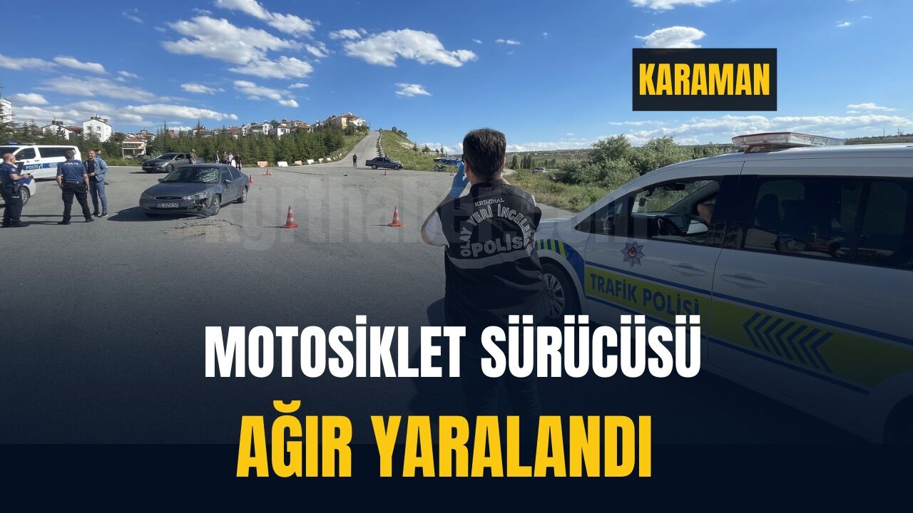 Otomobille çarpışan motosiklet sürücüsü ağır yaralandı
