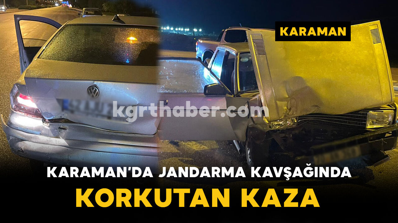 Jandarma kavşağında korkutan kaza