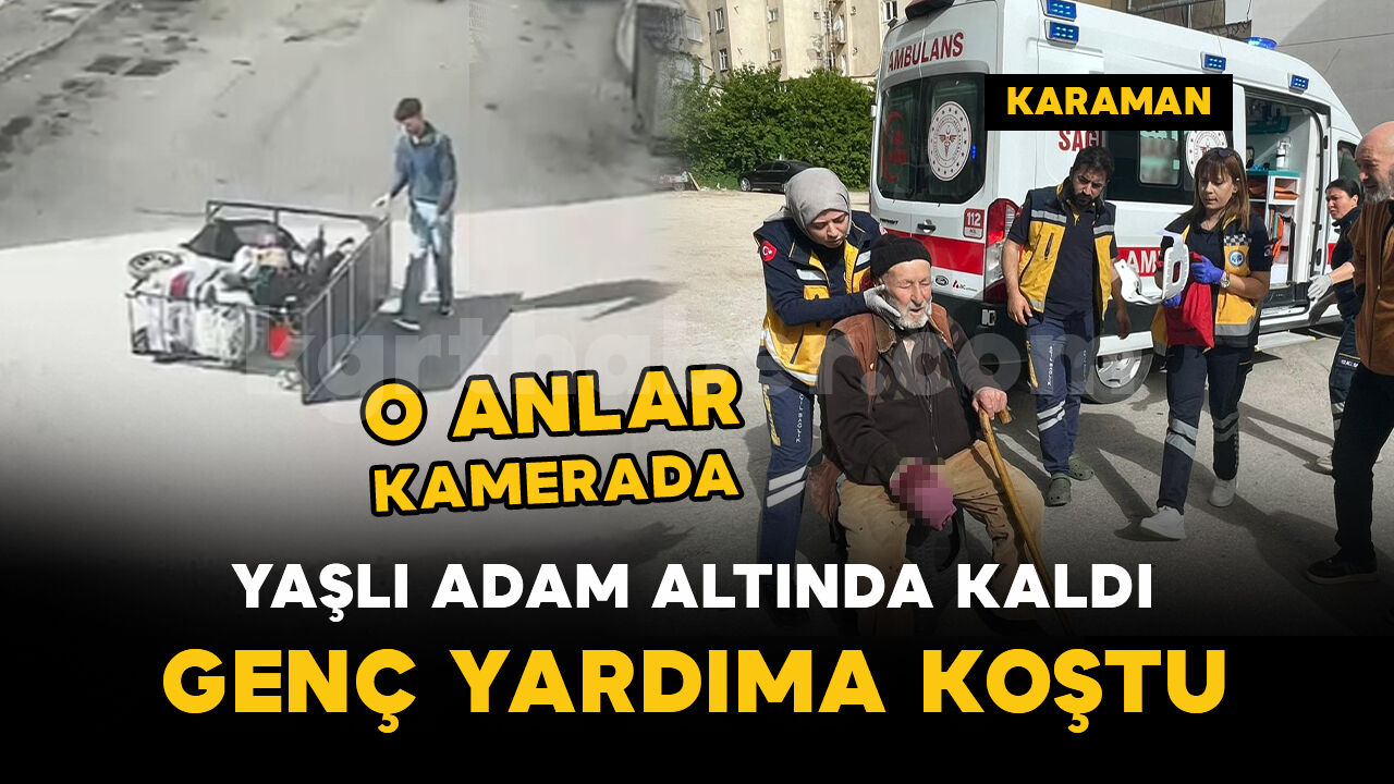 Karaman'da elektrikli bisikletin altında kalan yaşlı adam yaralandı