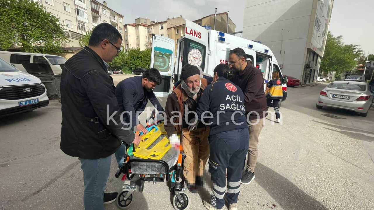 Karamanda Elektrikli Bisikletin Altinda Kalan Yasli Adam Yaralandi9
