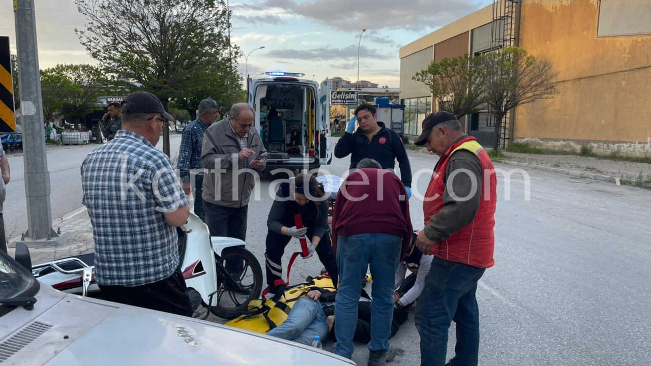 Karamanda Otomobil Ile Motosiklet Carpisti 1 Yarali5