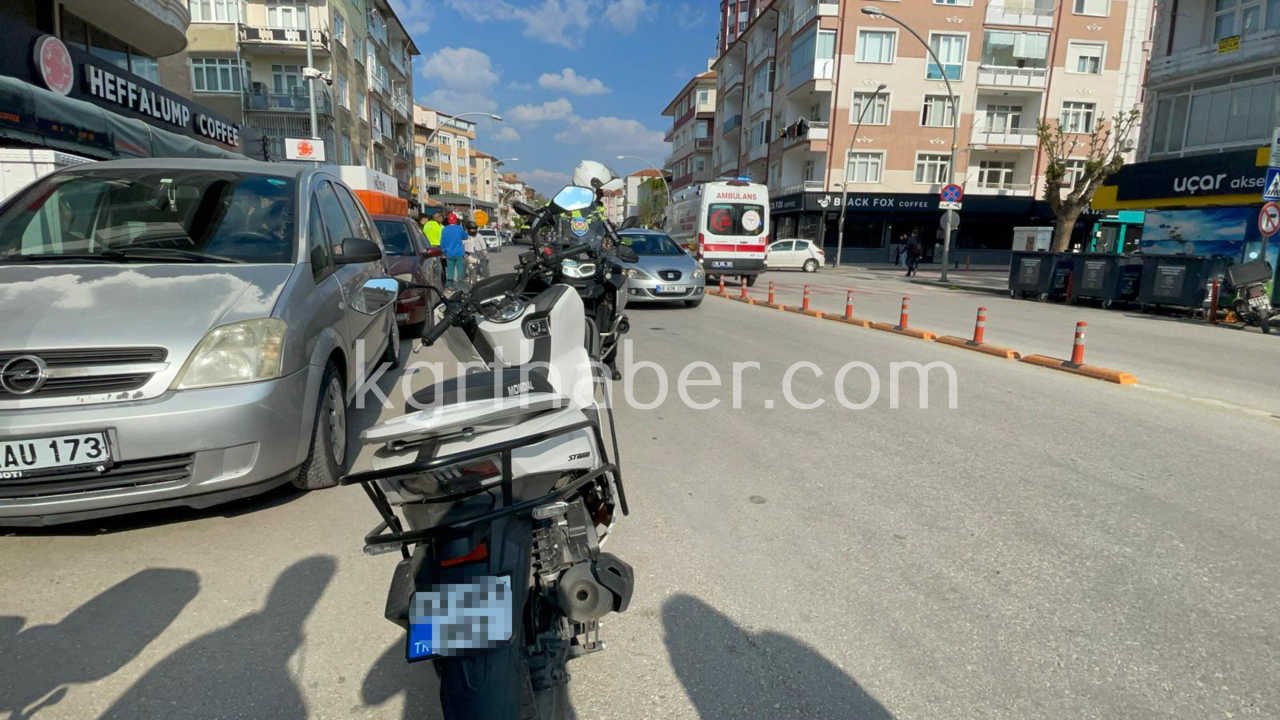 Karamanda Suv Aracla Carpisan Motosikletli Kadin Yaralandi0