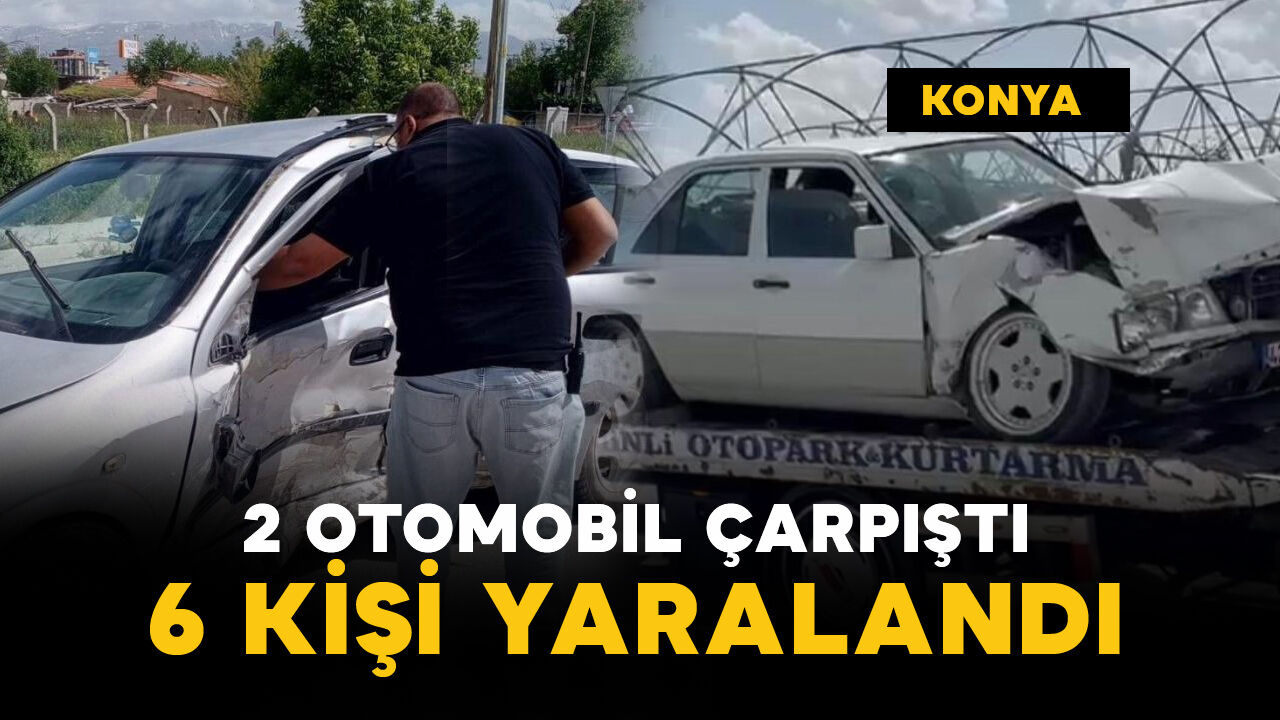 Kazada 2 otomobil çarpıştı: 5 kişi yaralı
