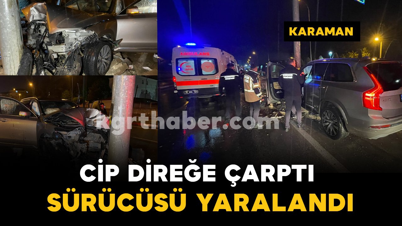Kontrolden çıkan cip trafik levhasının direğine çarptı: 1 yaralı