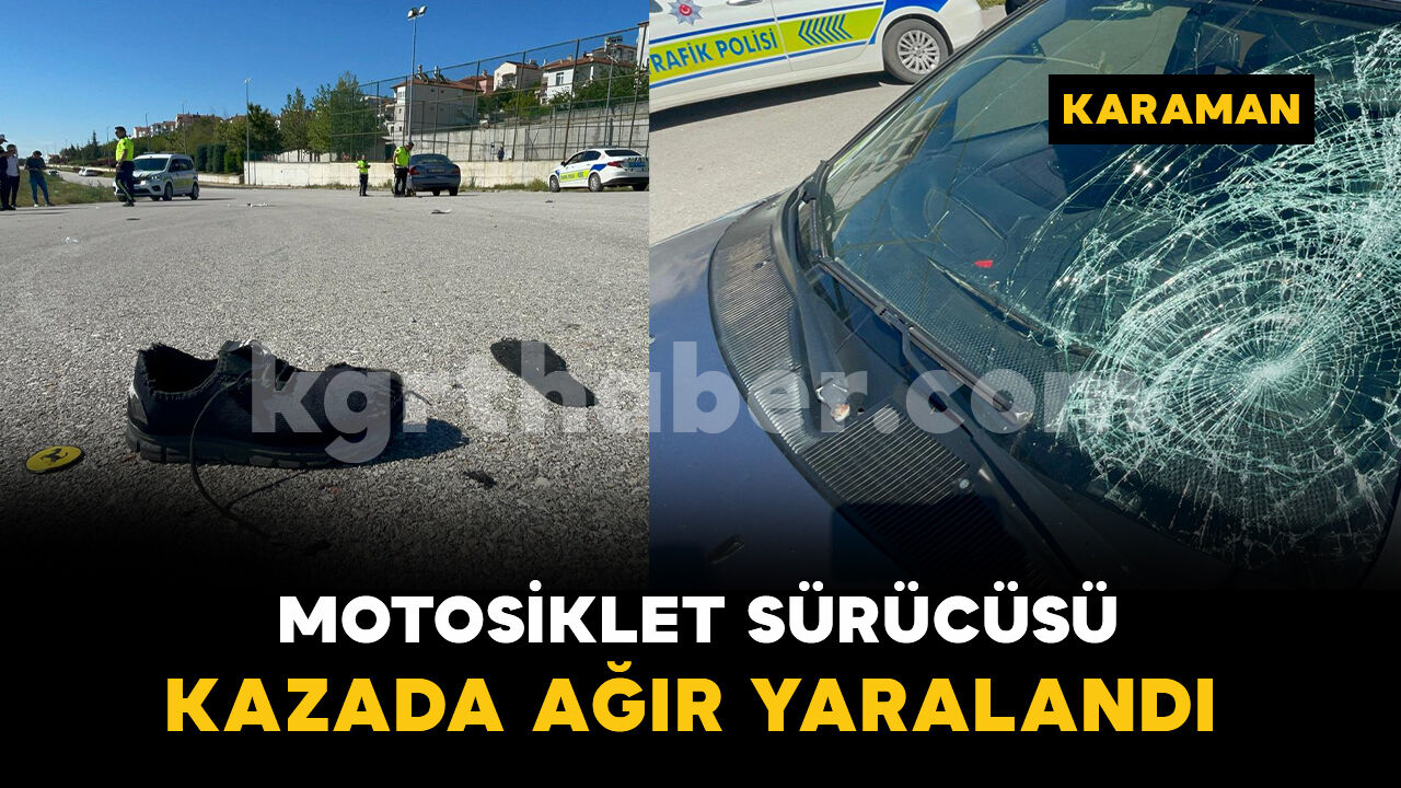 Otomobille çarpışan motosiklet sürücüsü ağır yaralandı