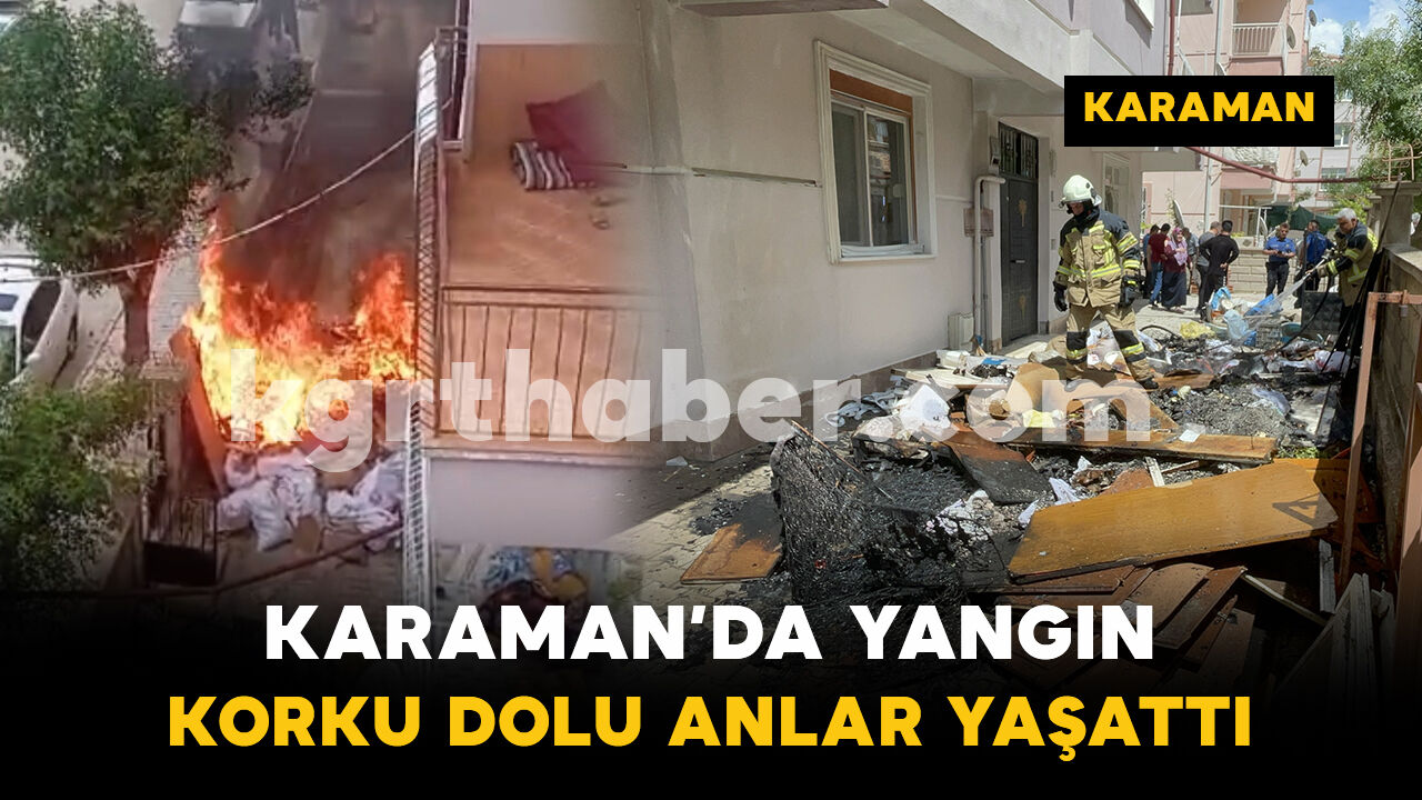 Apartman bahçesindeki eşyalar alevlere teslim oldu