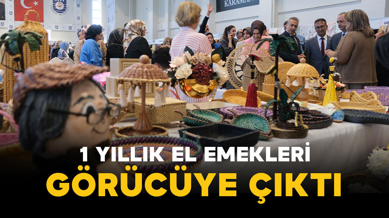 Halk Eğitimi Merkezi kursiyerlerinin el emeği göz nuru ürünleri sergileniyor