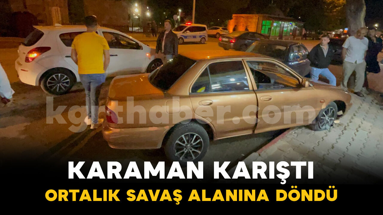 Karaman’da kontrolden çıkan araç ortalığı savaş alanına çevirdi