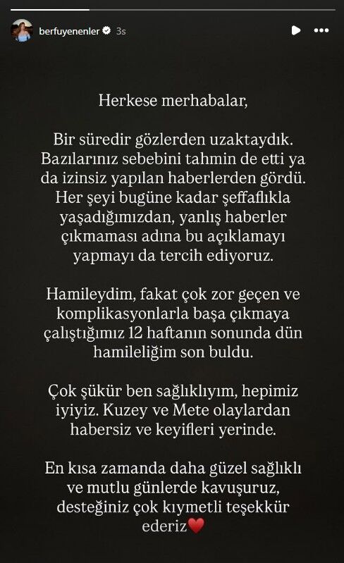 Berfu Yenenler Sessizligini Aci Haberle Bozdu6