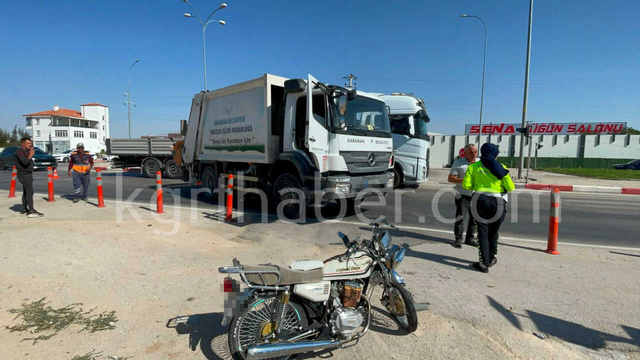 Cop Kamyonu Ile Carpisan Motosikletli Agir Yaralandi (10)