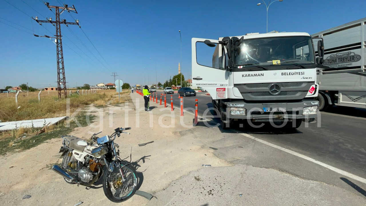 Cop Kamyonu Ile Carpisan Motosikletli Agir Yaralandi (14)