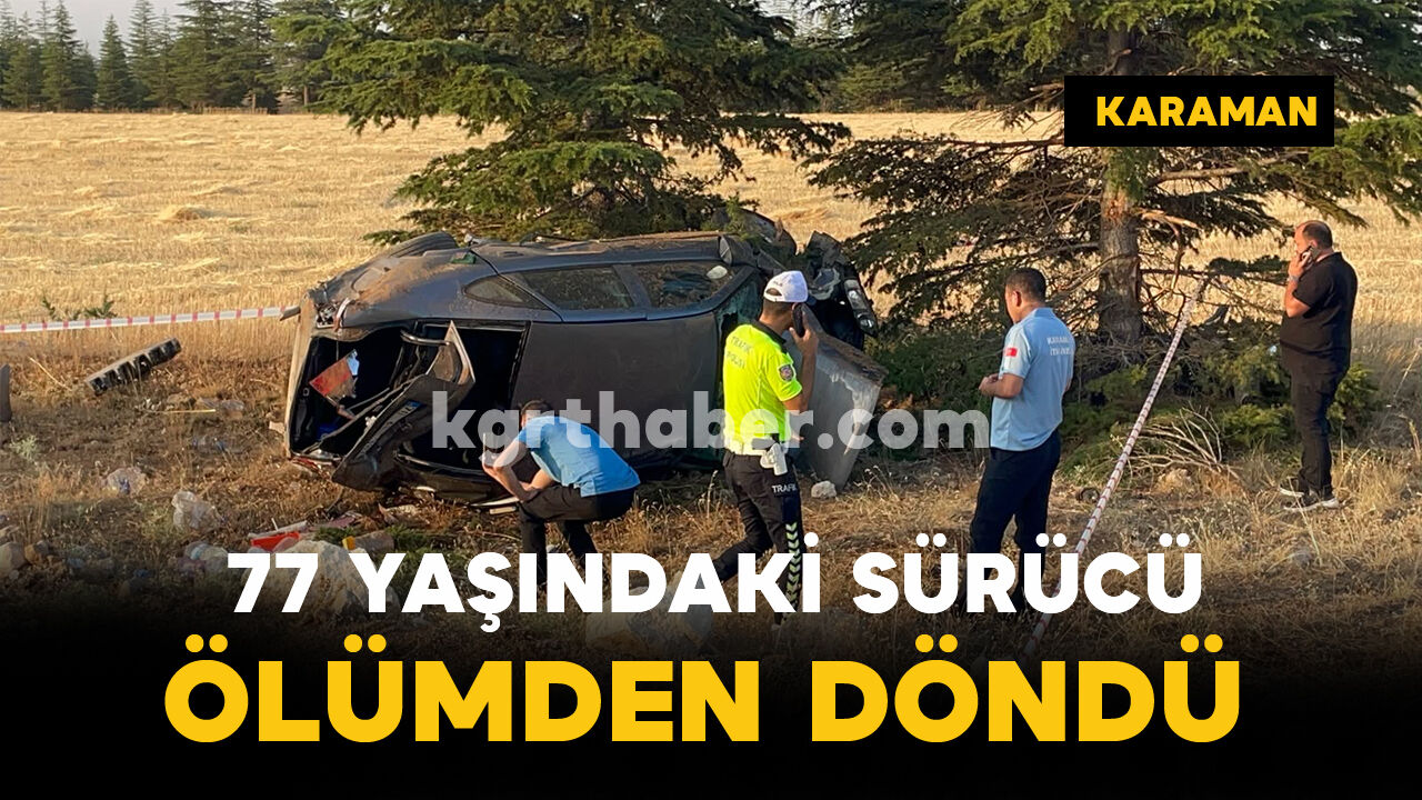 Hurdaya dönen araçtan yaralı halde kurtuldu