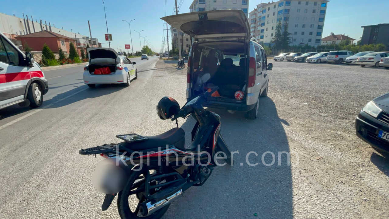 Karamanda Hafif Ticari Arac Ile Motosiklet Carpisti 1 Yarali0