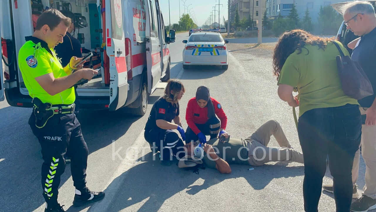 Karamanda Hafif Ticari Arac Ile Motosiklet Carpisti 1 Yarali3