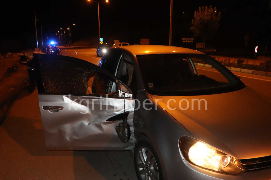 Otomobil Ile Carpisan Motosiklet Sarampole Savruldu 1 Yarali1