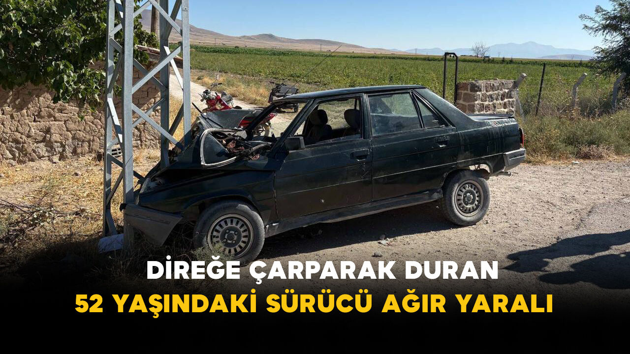 Direğe Çarparak Duran 52 Yaşındaki Sürücü Ağır Yaralı