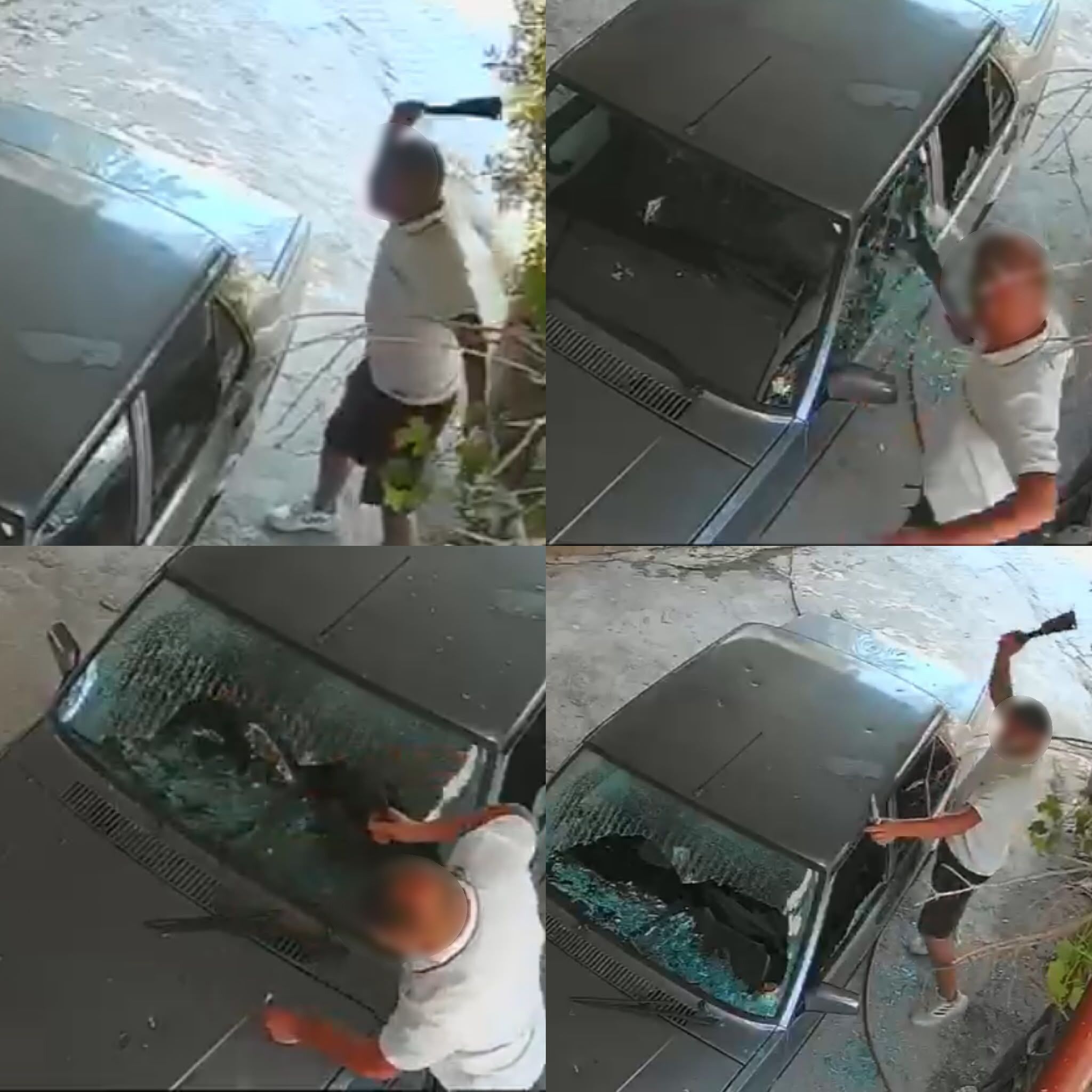 Eski Erkek Arkadas Dehseti Otomobili Satirla Parcaladi (2)