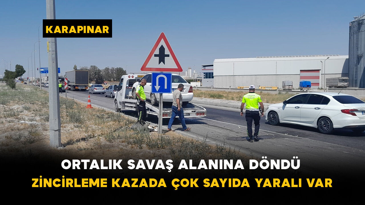Karapinarda Zincirleme Kaza 9 Kisi Yaralandi (1)