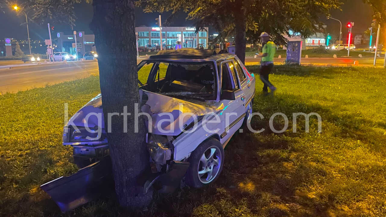 Viraji Alamayan Otomobil Agaca Carparak Durabildi 1 Yarali6