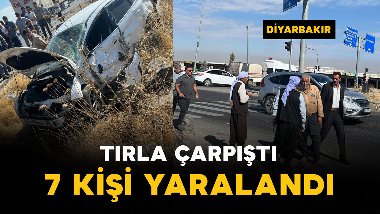 Diyarbakır'da tırla otomobil çarpıştı: 7 kişi yaralandı