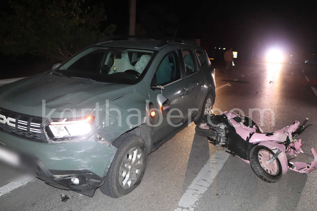 Karamanda Ciple Carpisarak 20 Metre Suruklenen Motosikletin Surucusu Yaralandi5