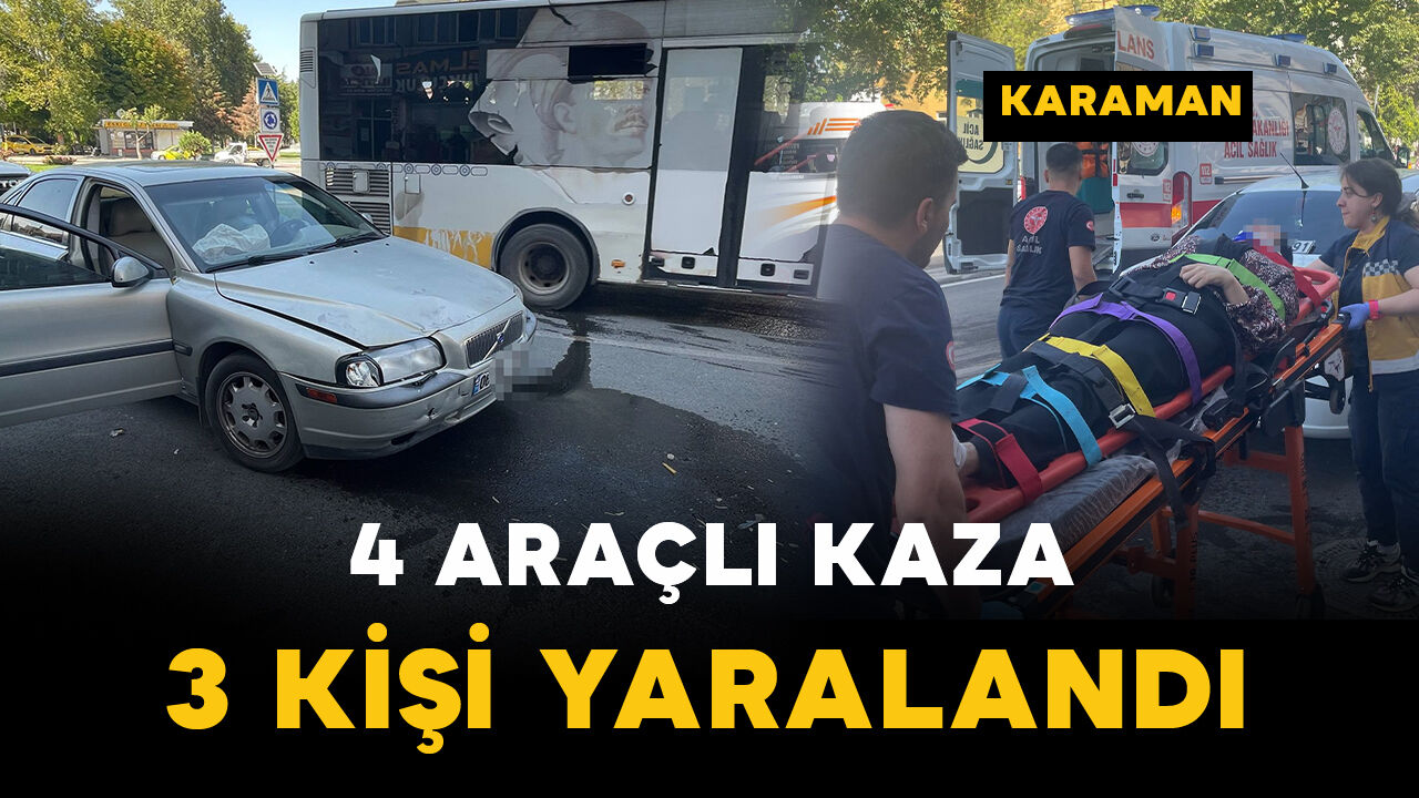 Karaman'da zincirleme kaza: 3 yaralı