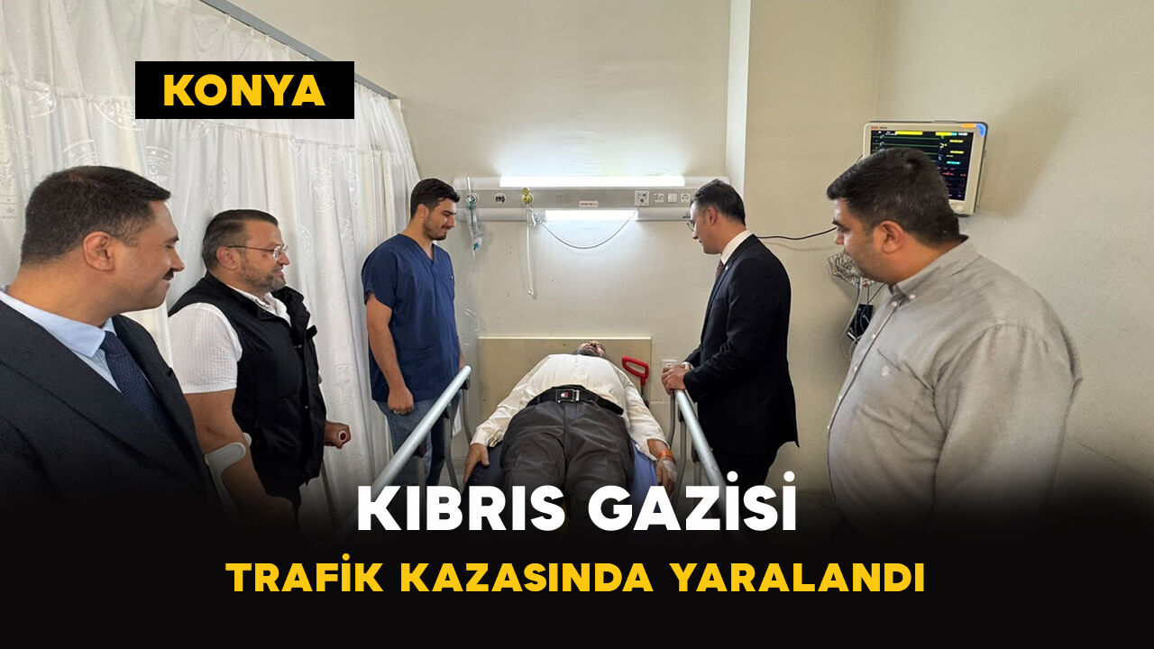 Konya'da Kıbrıs gazisi trafik kazasında yaralandı