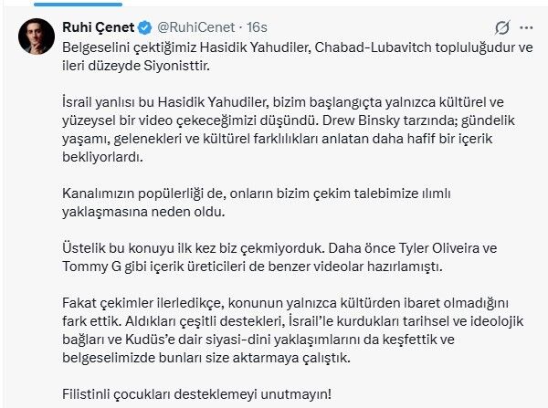 Ruhi Cenetten Hasidik Yahudiler Belgeseli Sonrasi Aciklama1