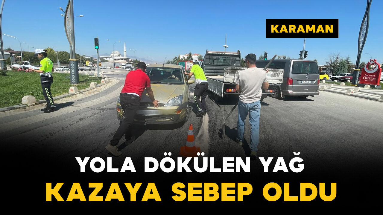 Yola dökülen yağ kazaya neden oldu: Otomobil beton dubaya çarptı