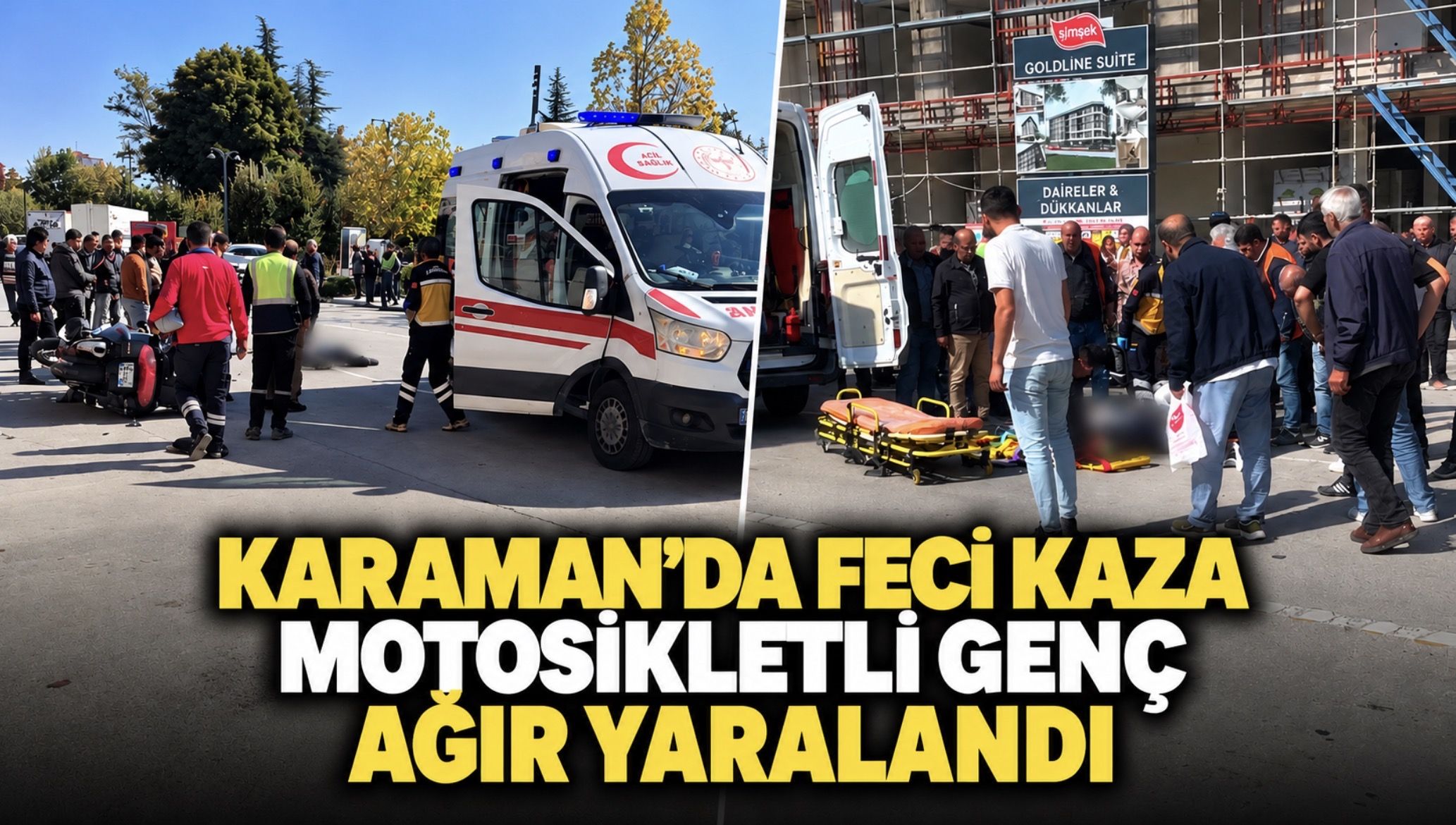 Karaman’da motosikletle otomobil çarpıştı: 1 ağır yaralı