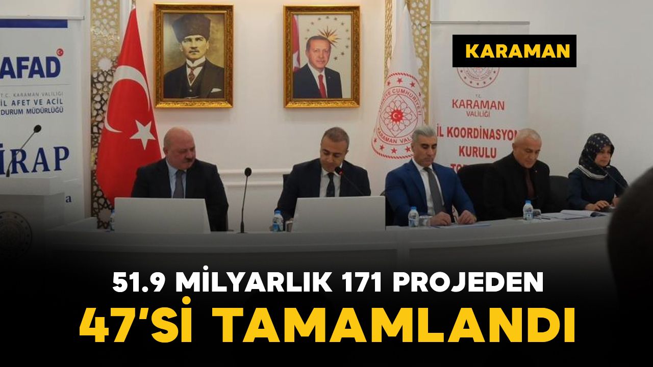 Karaman'da 51.9 milyarlık 171 projeden 47'si tamamlandı
