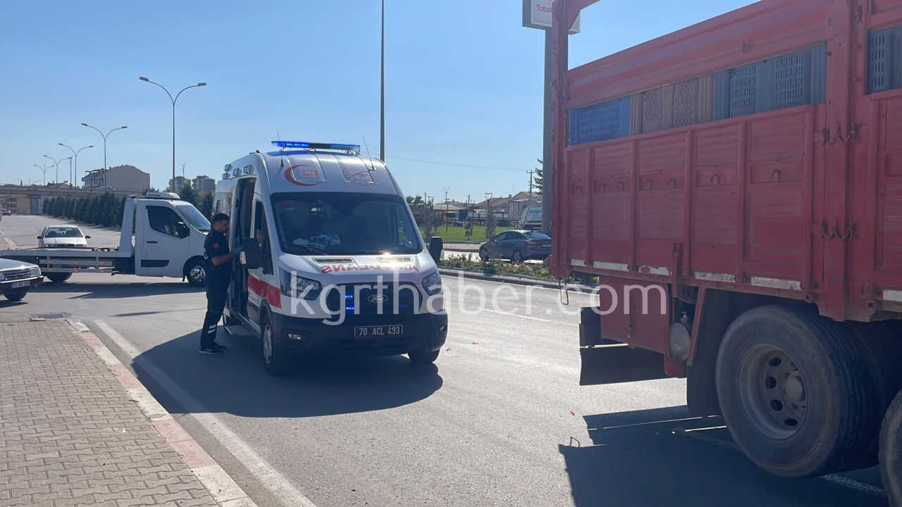 Karamanda Kamyonla Carpisan 3 Tekerlekli Bisiklet 10 Metre Suruklendi 2 Yarali9