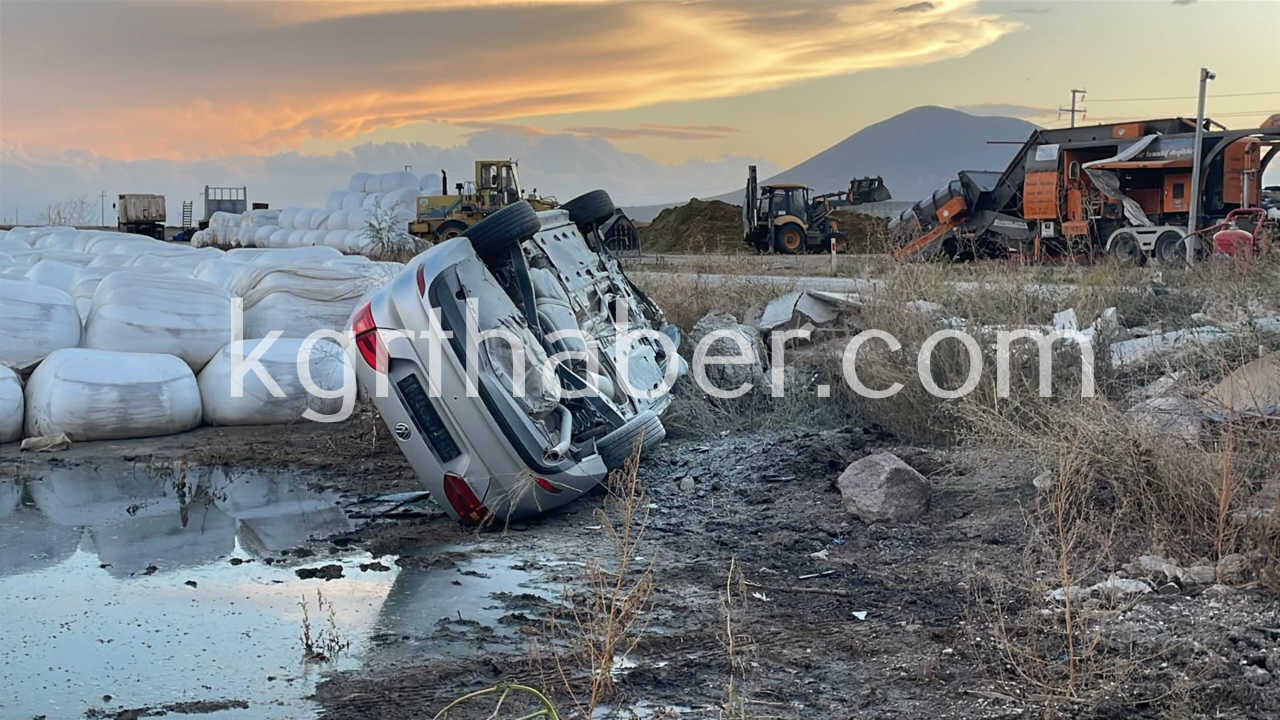 Karamanda Kontrolden Cikan Otomobilin Takla Attigi Kaza Kamerada 1 Yarali13